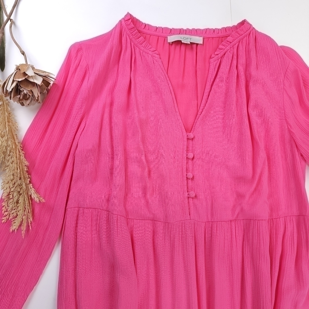 🔴 Loft Pink Maxi Dress Size S - Picture 5 of 14